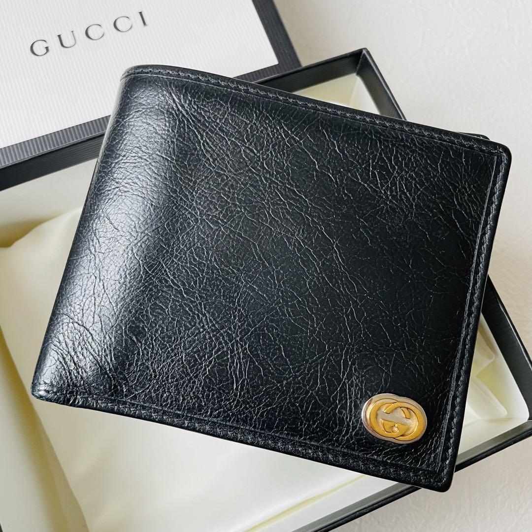 GUCCI グッチ 二つ折り財布 ブラック - 折り財布 GUCCI グッチ 二つ折り財布 ブラック - 折り財布