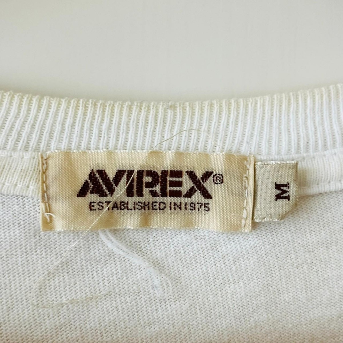 H3274cu AVIREX アヴィレックス Tシャツ メンズ サイズM ホワイト プリント 綿100％ アビレックス 半袖 星条旗 アメリカ国旗の画像8