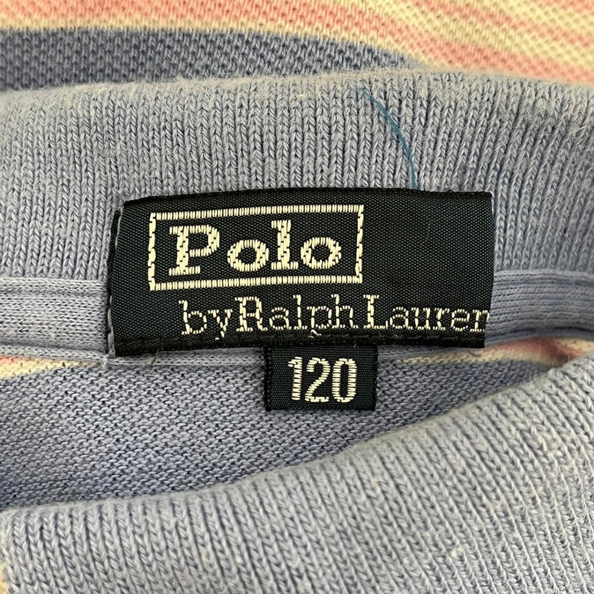 H3305cu Polo by Ralph Lauren ポロバイラルフローレン キッズ 半袖ポロシャツ サイズ120 パープル×ピンク_画像7