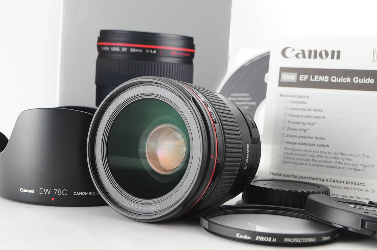 ☆新品同様☆ Canon キヤノン EF 35mm F1.4 L USM 元箱 付属品満載