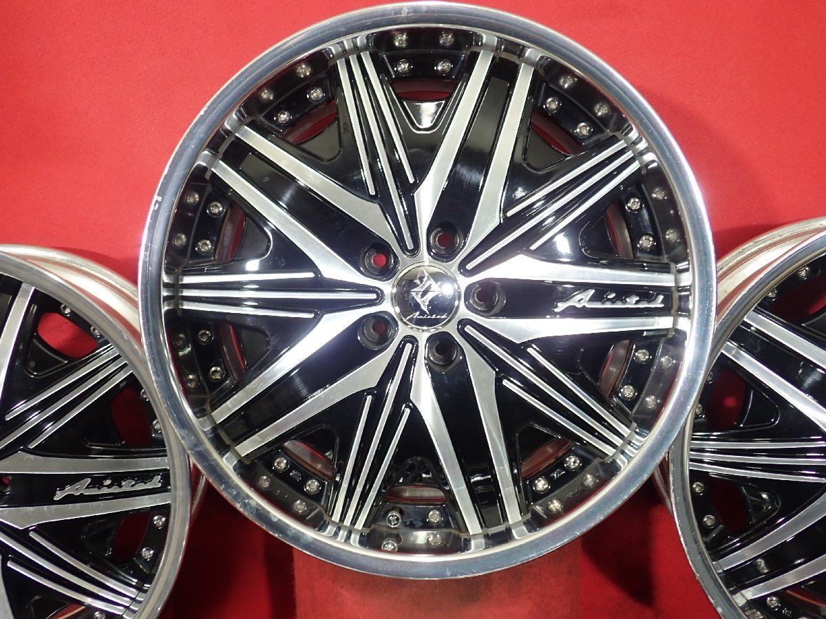R19 【アミスタット マドゥーラ FR車向け:ブラックポリッシュ色】中古ホイール /PCD114.3 ★4本(H 4109A)送料無料/沖縄