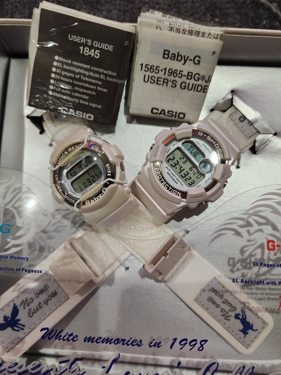 CASIOカシオgショックG-SHOCK&Baby-G Lover's Collection LOV98Bドラゴン&魔女ユニコーン&ペガサス ラバーズコレクション 1998年未使用品_画像2