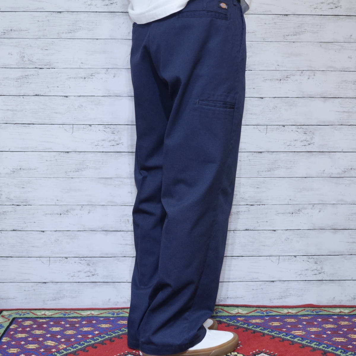 ディッキーズ Dickies W36 刺繍ロゴ サイドポケット チノパン 紺 W36 L30 REGULAR 刺繍ロゴ ワークパンツ スラックス ネイビー 20201317