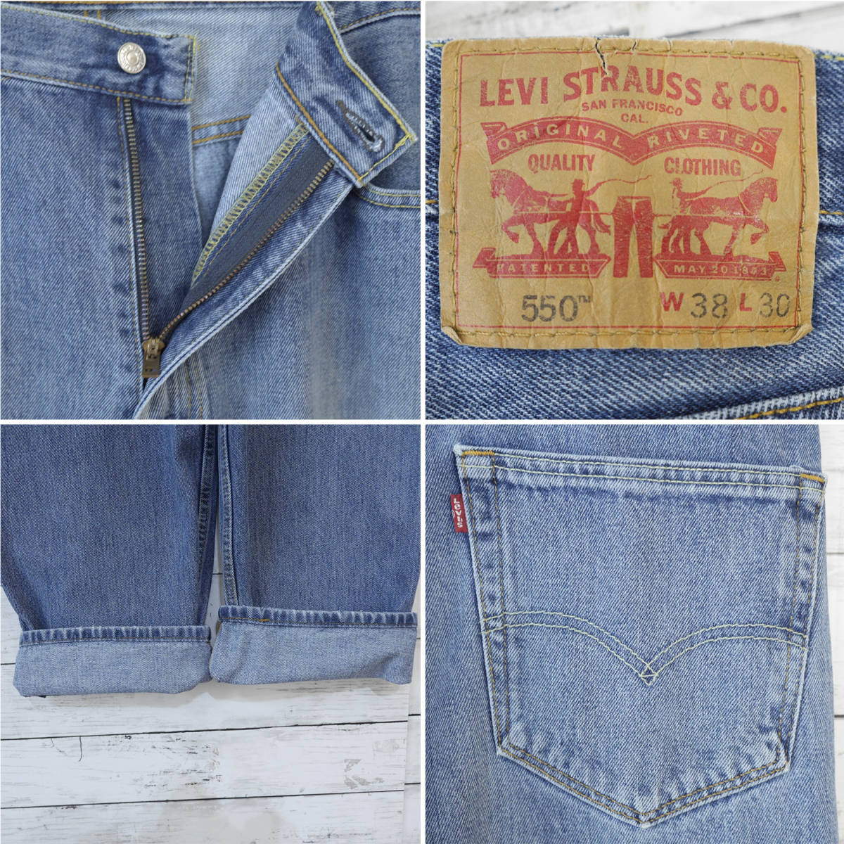 リーバイス Levi's 550 W38 L30 リラックスフィットデニムパンツ メキシコ MEXICO W38 L30 RELAXED FIT テーパードジーンズ ワイドバギー_画像9