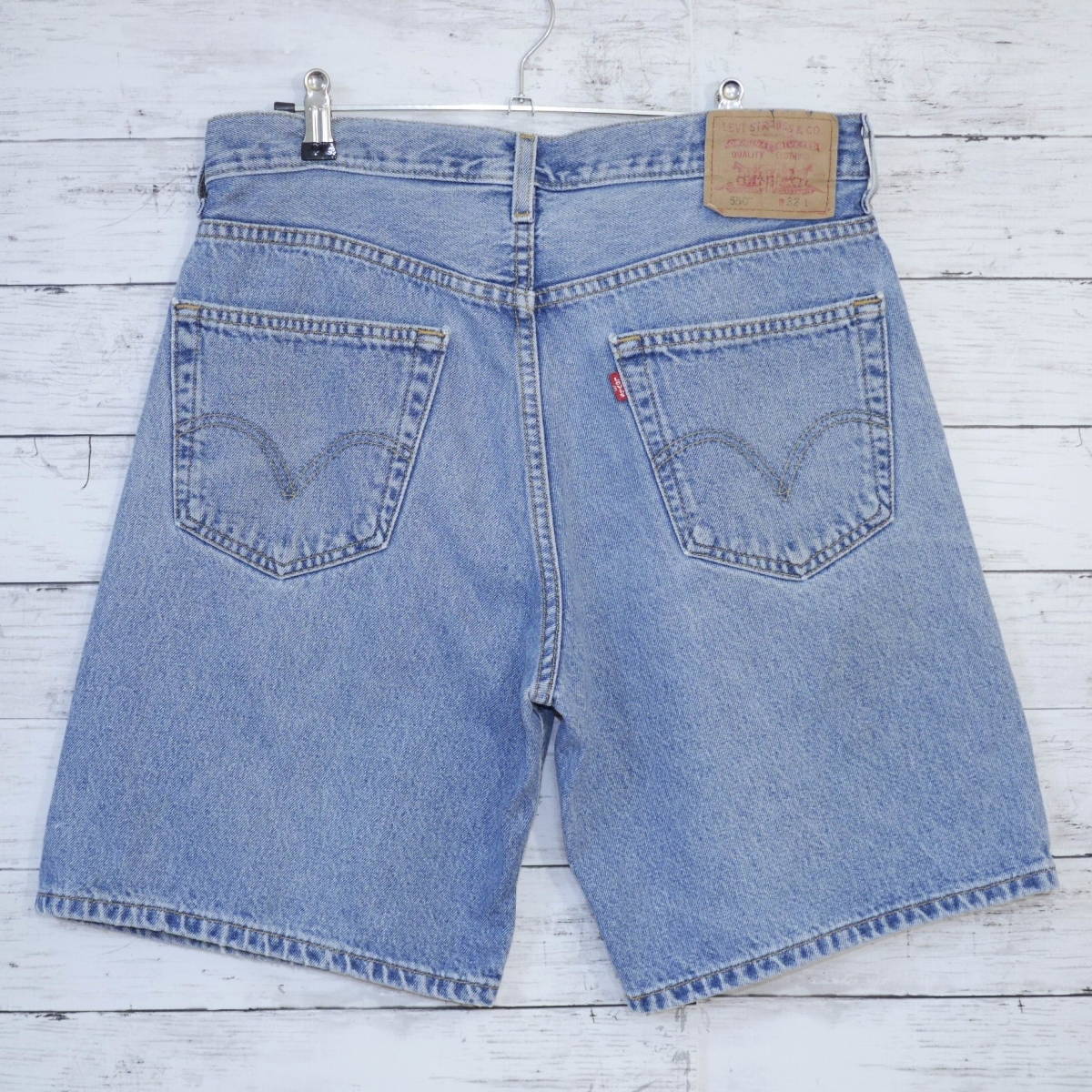 色薄め W32 リーバイス Levi's 550 デニム ハーフパンツ ショーツ RELAXED FIT リラックスフィット ショートパンツ デニムパンツ ジーンズ_画像8