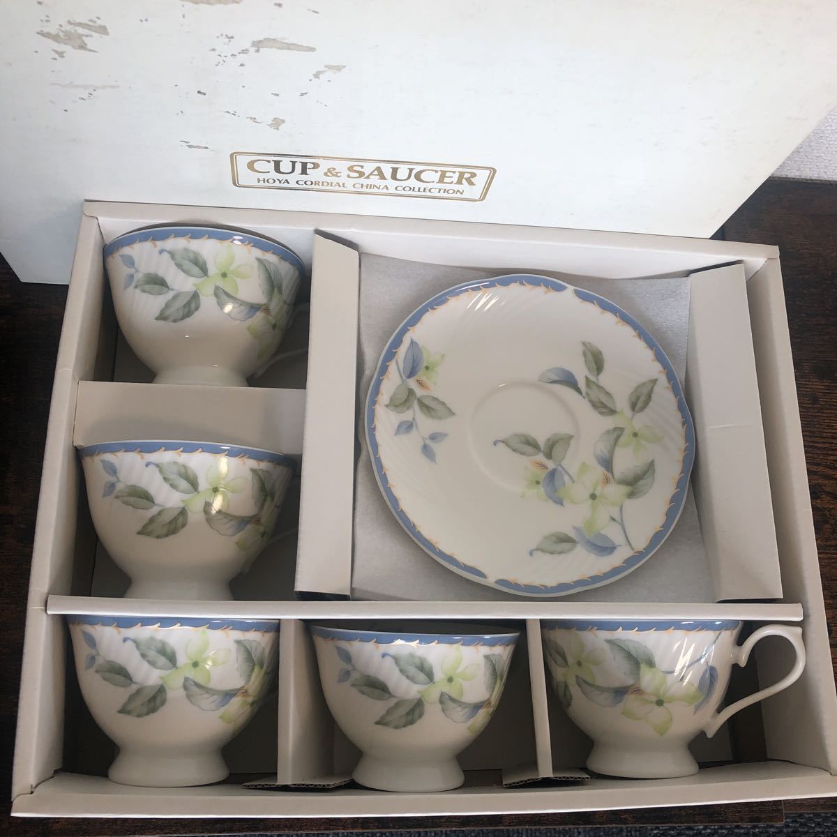 HOYA カップ&ソーサー 5客セット【未使用・保管品】Refine 花柄