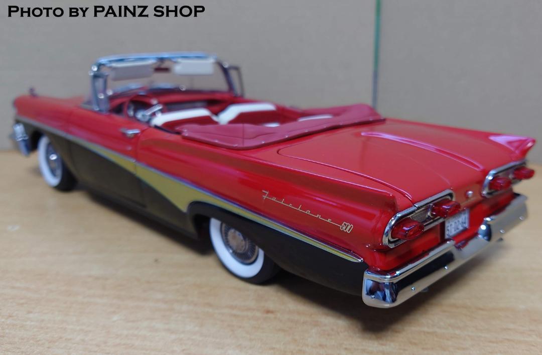 1/18 Ford fea lane 500 open 1958 torch red / Ray vun black SunStar made 