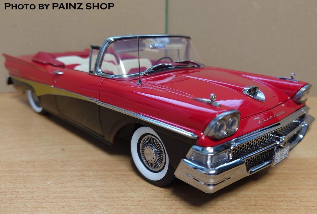 1/18 Ford fea lane 500 open 1958 torch red / Ray vun black SunStar made 