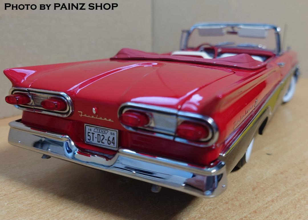 1/18 Ford fea lane 500 open 1958 torch red / Ray vun black SunStar made 