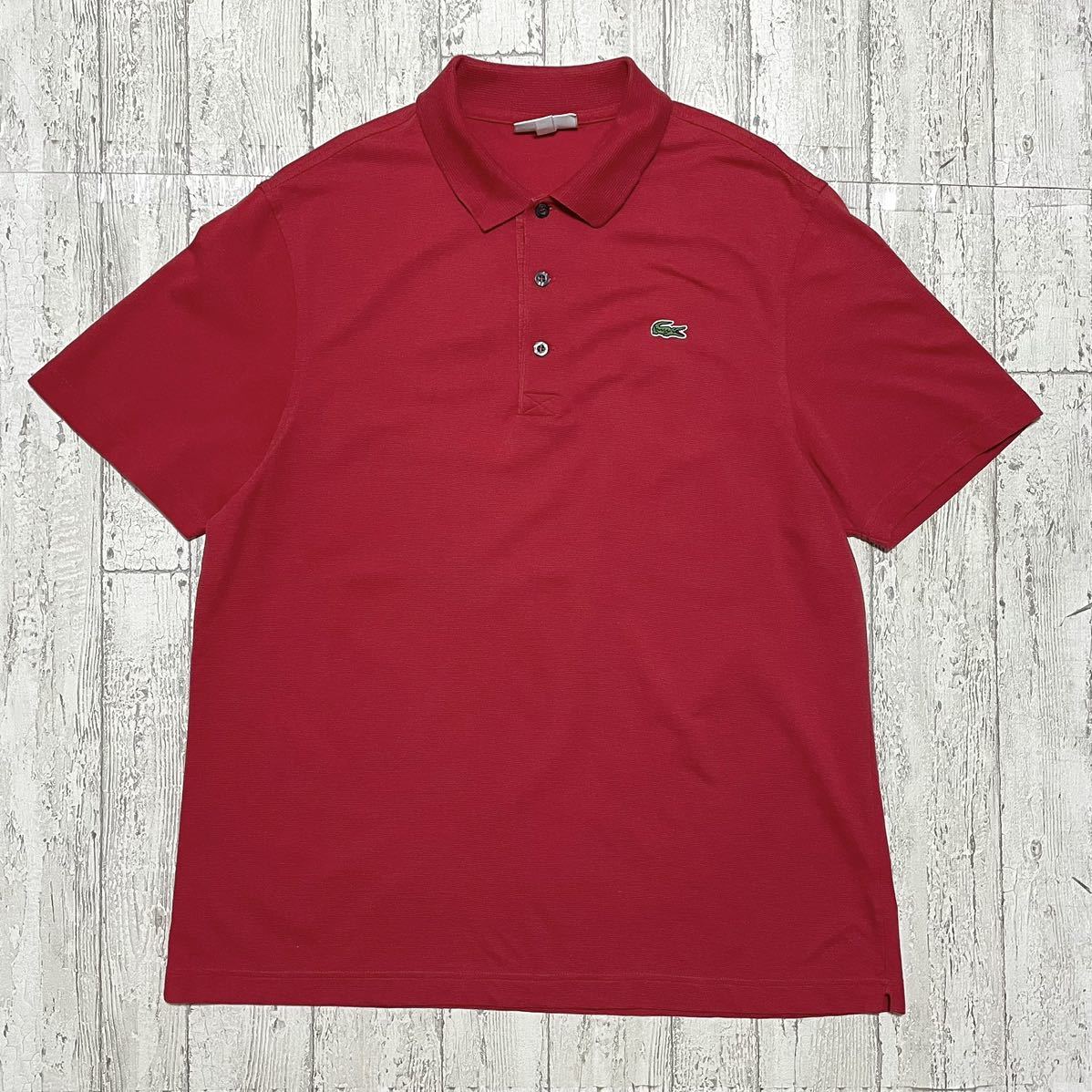 【人気アイテム】LACOSTE ラコステ 半袖 ポロシャツ ビッグサイズ サイズ6 レッド ワニ 23-153_画像4