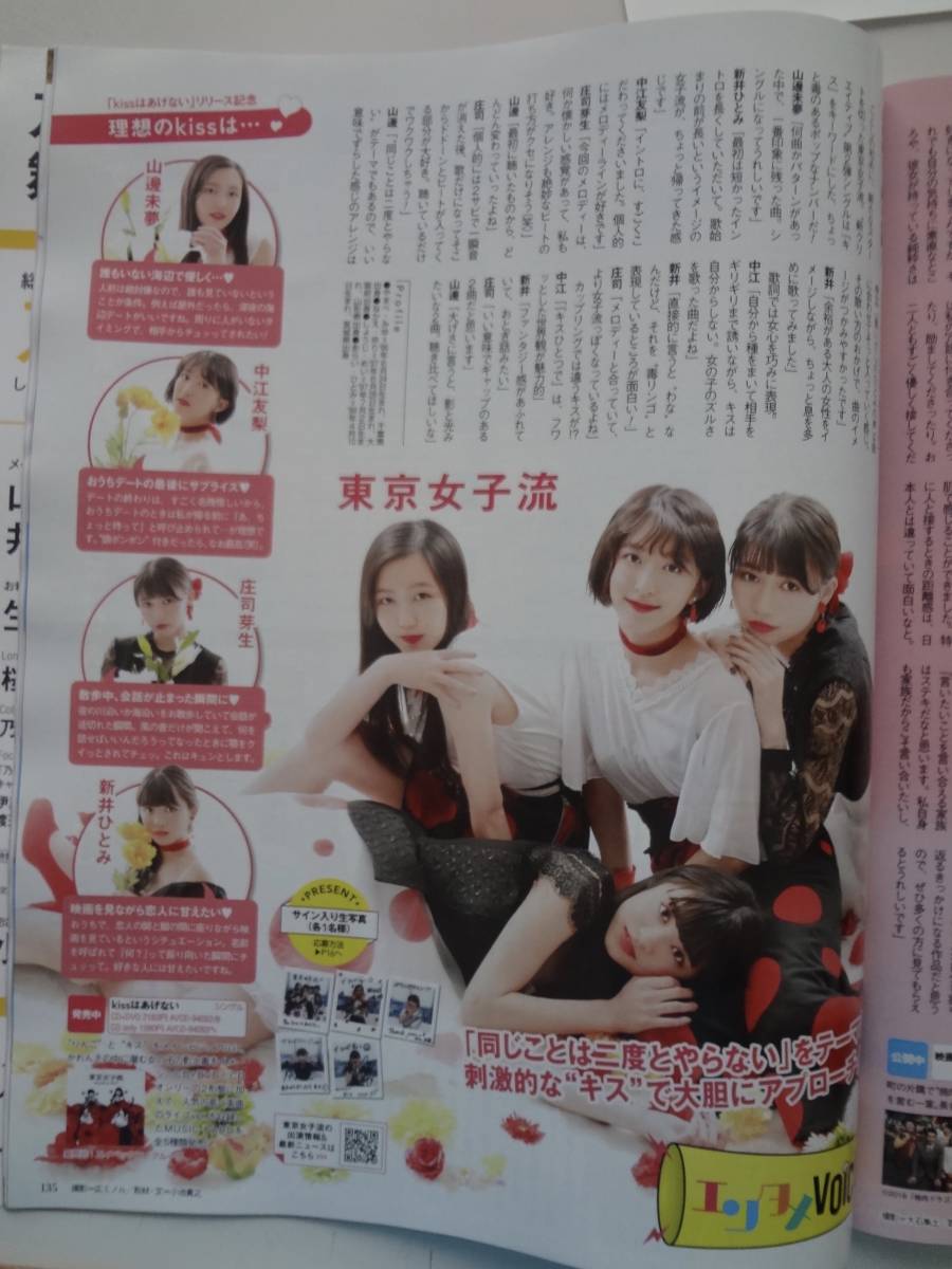 月刊ザテレビジョン　２０１８　８月号　切り抜き　東京女子流　_画像1