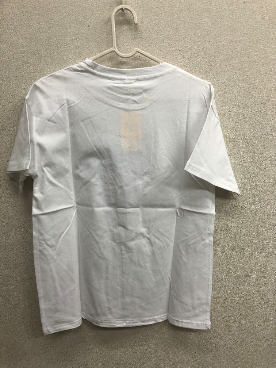 プリントTシャツ WHITE白ハートがかわいい！韓国トップTシャツ!女の子男の子プリントキッズTシャツ120ハートがかわいい子供服