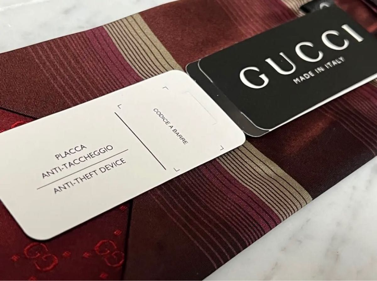世界最高峰ネクタイ 新品 】GUCCI ボルドー系 総柄|PayPayフリマ