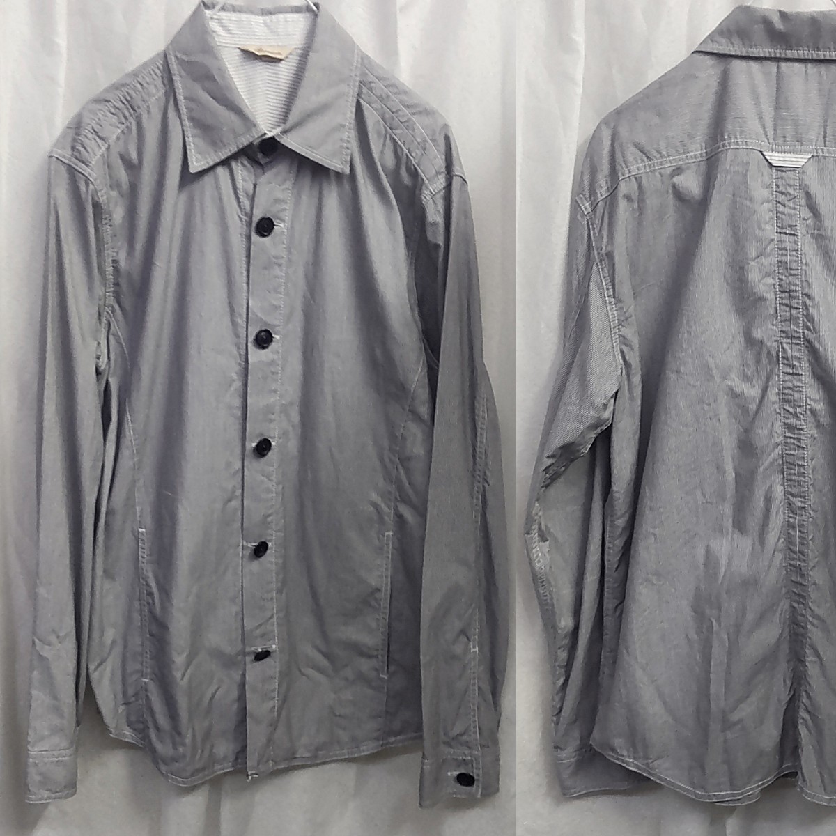 BARACUTA シャツジャケット L ストライプ 長袖シャツ バラクータ 日本製 カバーオール _画像1