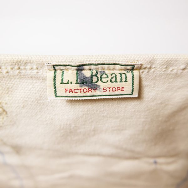 レア 80's ファクトリーストア LLビーン L.L.Bean レザーハンドル トートバッグ (L位) ターコイズ系 キャンバス 80年代 旧タグ オールド_画像9