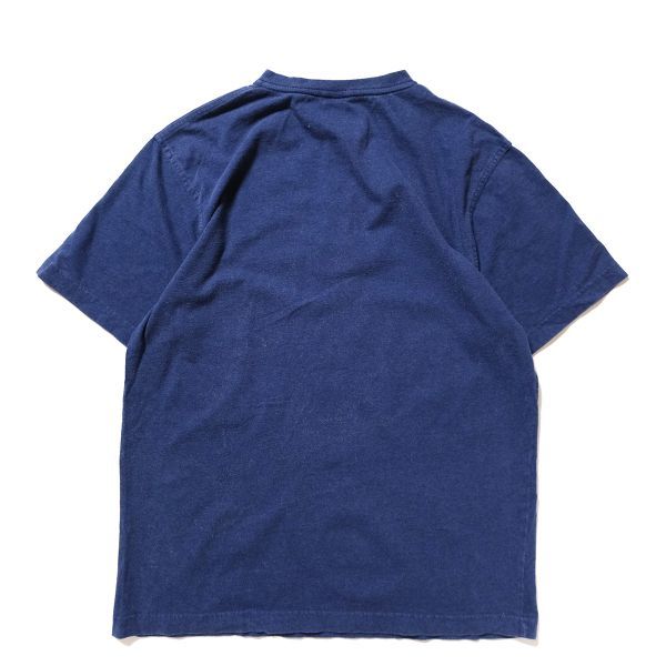 00's LLビーン LLBean ヘンリーネック コットン Tシャツ 半袖 (M) 紺 ネイビー 無地 00年代 旧タグ オールド アウトドアの画像2