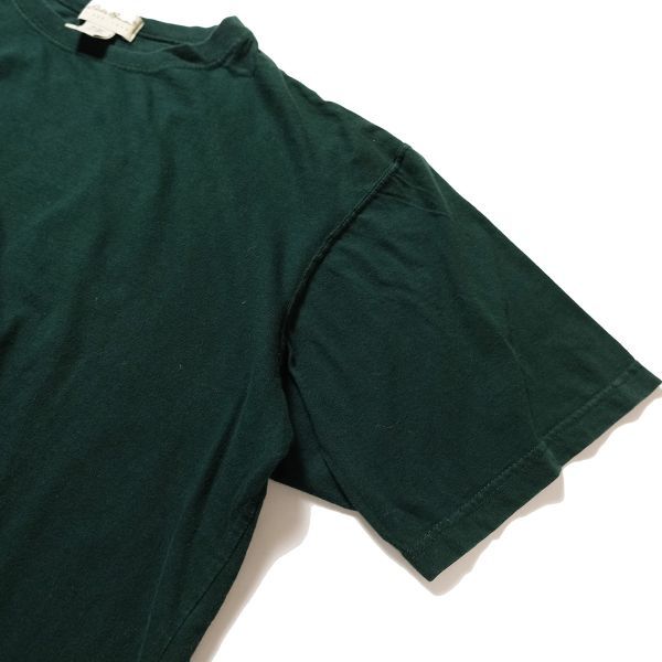 90's USA製 エディーバウアー クルーネック コットン Tシャツ 半袖 (XL) 緑 無地 90年代 アメリカ製 旧タグ オールド EddieBauer Y2K_画像3