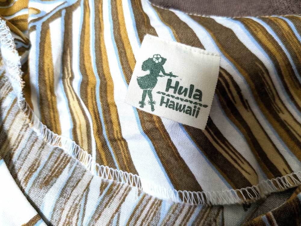 no_072 Hula hawaii 半袖 ロング ワンピース レディース 綿100％ COTTON ハワイ ドレス 大胆 ブラウン 茶色 白 ホワイト 夏 避暑地の画像4