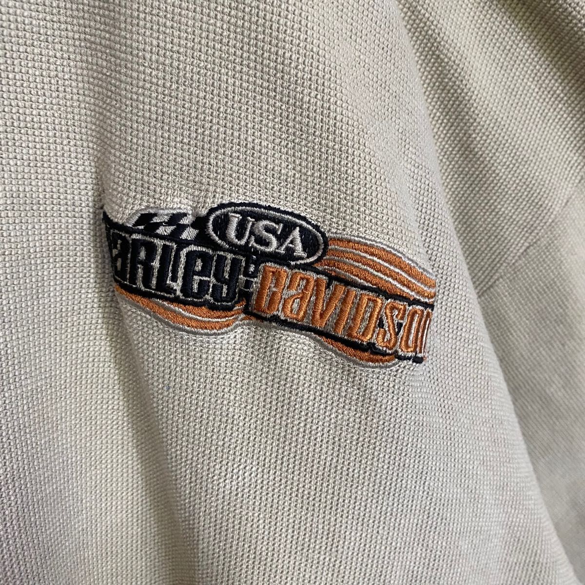 【USA製】ハーレーダビッドソン 半袖 ポロシャツ 刺繍ロゴ ビッグシルエット