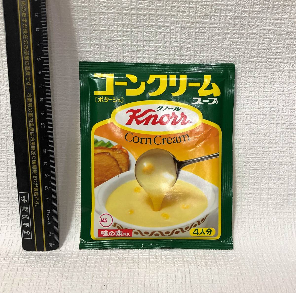 昭和レトロ/クノール/コーンクリームスープ/味の素ヴィンテージパッケージ昭和55年/希少/[当時物]（画像参考）_注）古いものです、食べないで下さい。