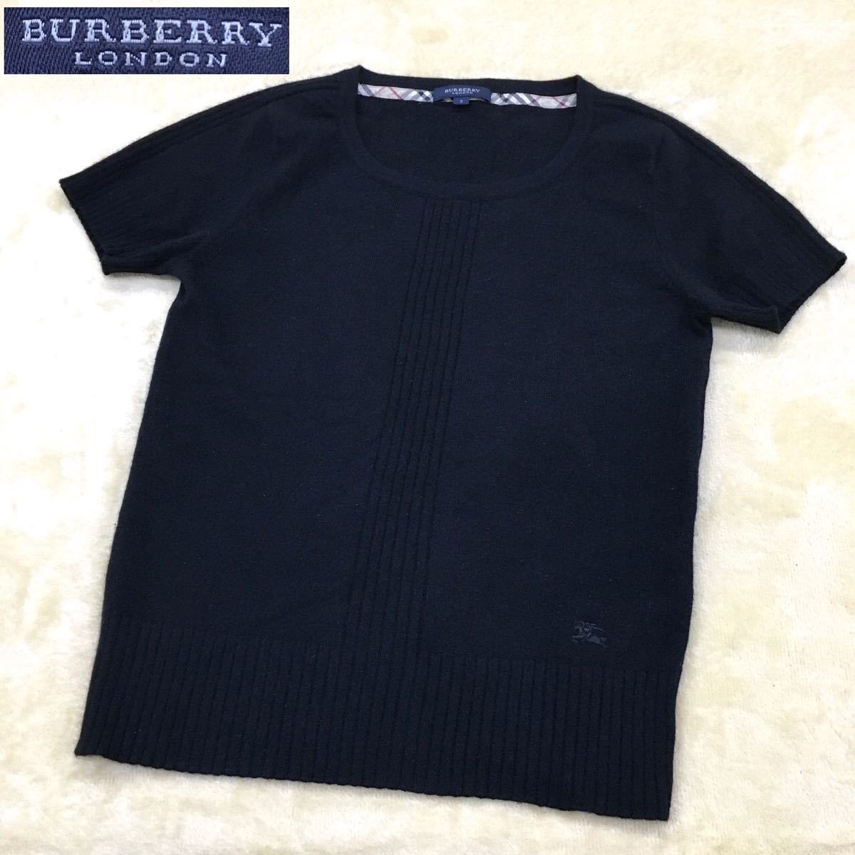 BURBERRY LONDON バーバリーロンドン カシミヤ100% ニットセーター半袖