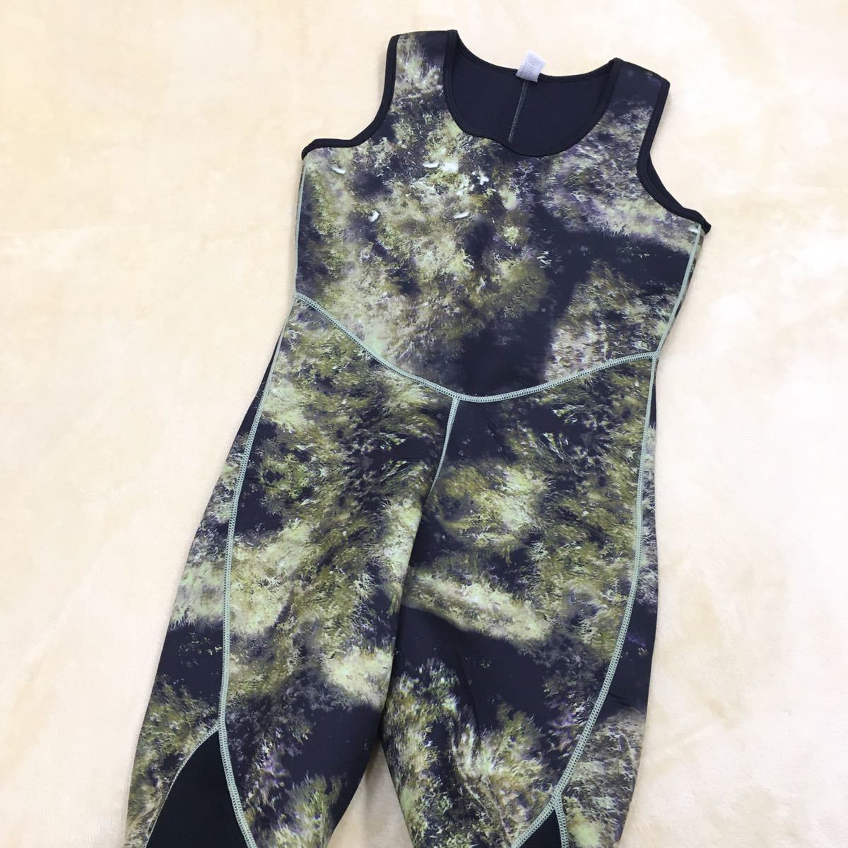 MYLEDI Neo pre n3mm thickness super stretch wet suit camouflage -ju full suit shuno-ke ring men's top and bottom size XL