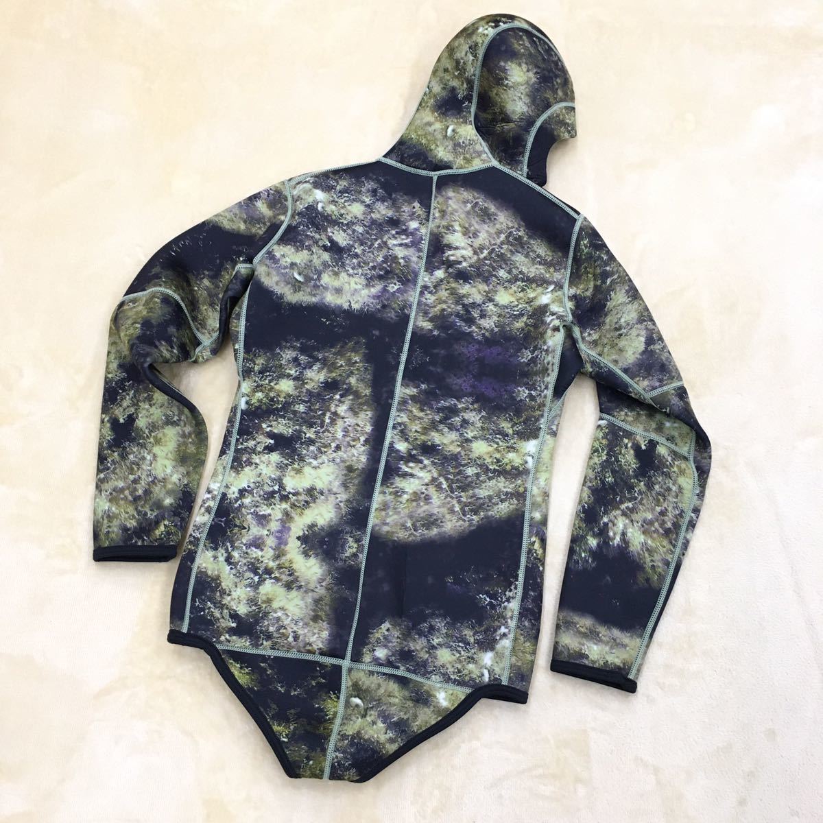 MYLEDI Neo pre n3mm thickness super stretch wet suit camouflage -ju full suit shuno-ke ring men's top and bottom size XL