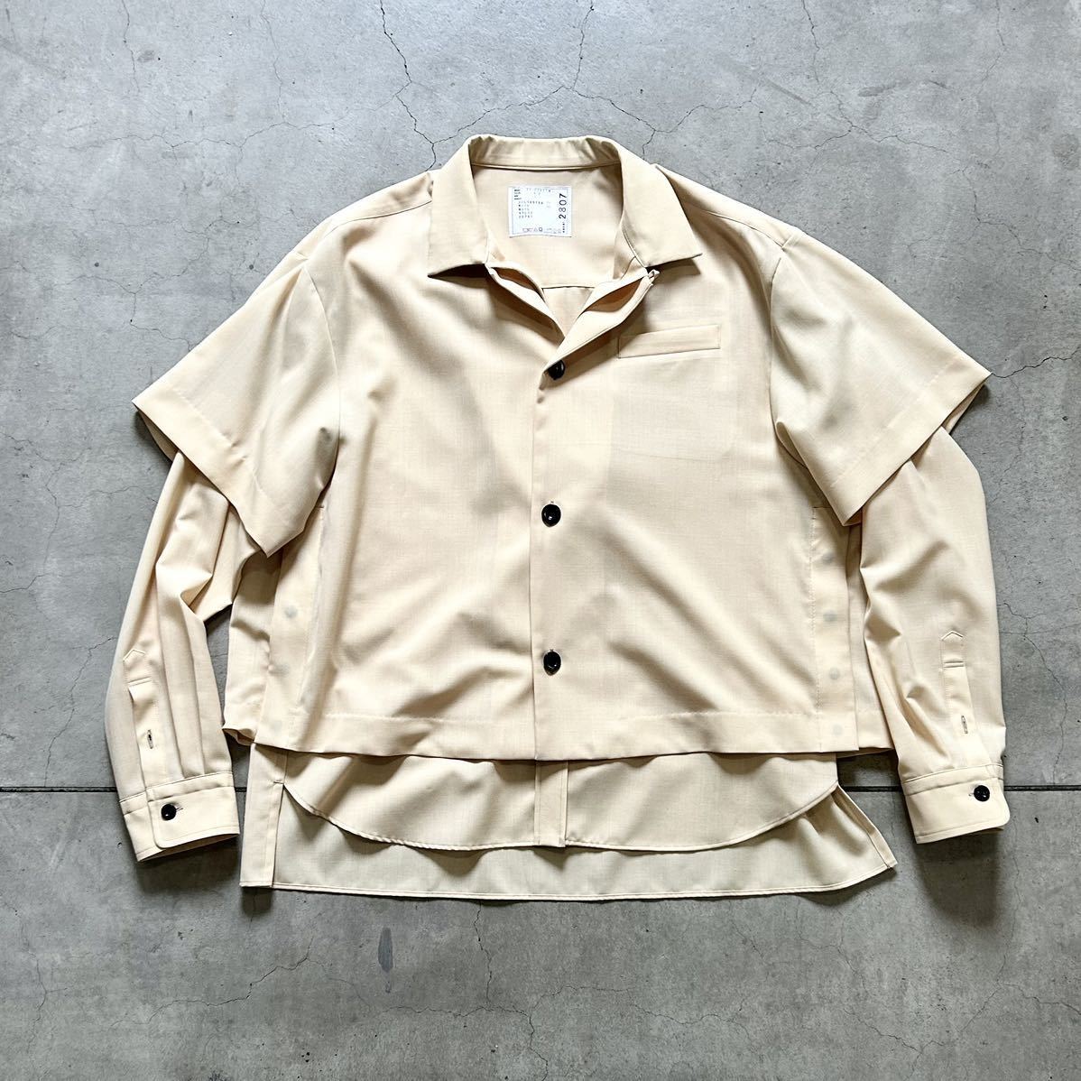22aw sacai サカイ / Suiting Layered Shirt / スーチングレイヤード