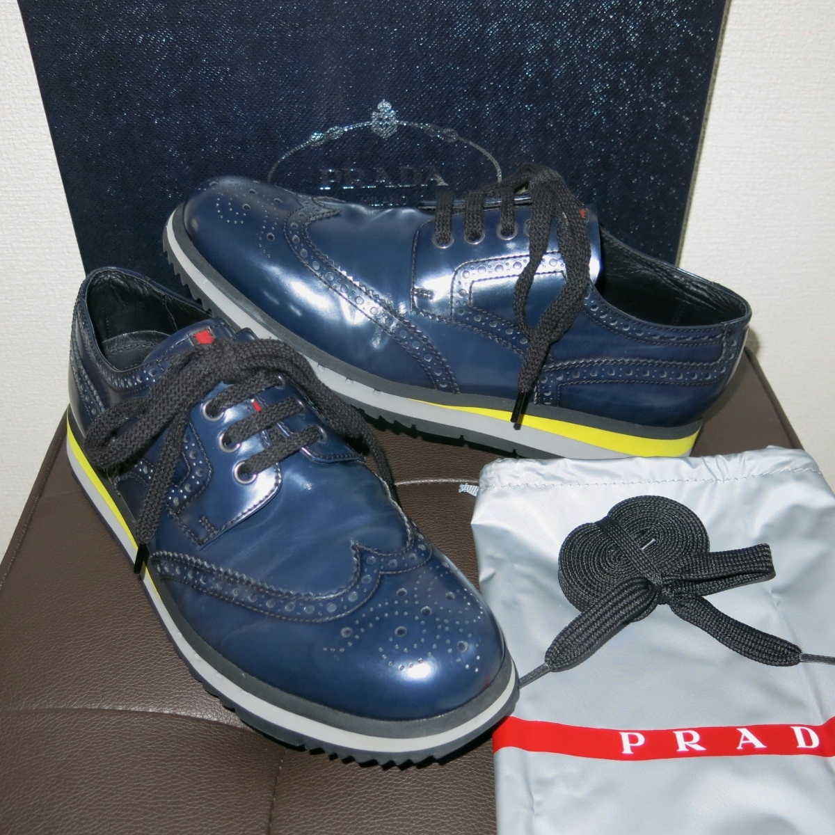 人気の一足 プラダスポーツ|Prada sport|UK7|26 5㎝|レザースニーカー