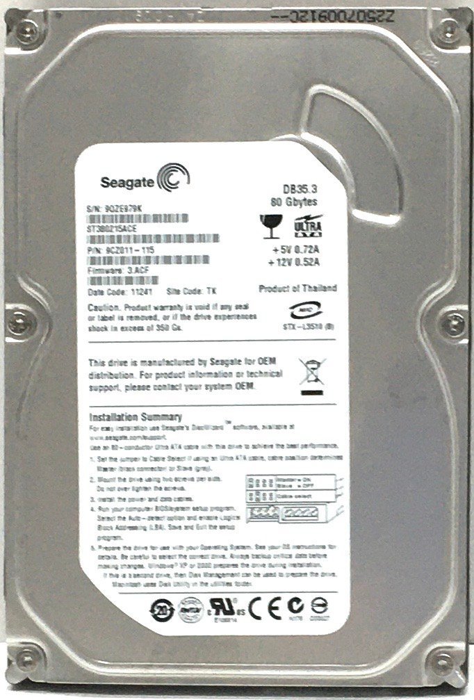 新品未使用】SEAGATE ☆ST380215ACE ☆3.5インチHDD 80GB PATA(IDE