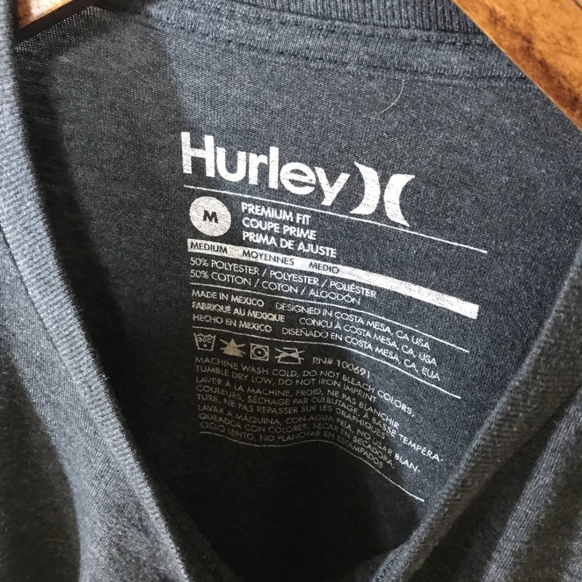 貴重☆ハーレー Hurley PREMIUM FIT プリントＴシャツ M 杢チャコール_画像3