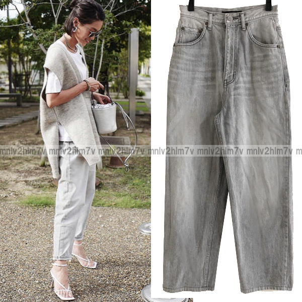  rice field middle .. san have on the first period model popular [ Stunning Lure ] high laiz Denim size 23 light gray high laiz tapered Denim 