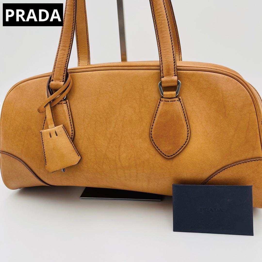 1円~ 希少 美品 プラダ PRADA ヴィンテージ レザー ハンドバッグ