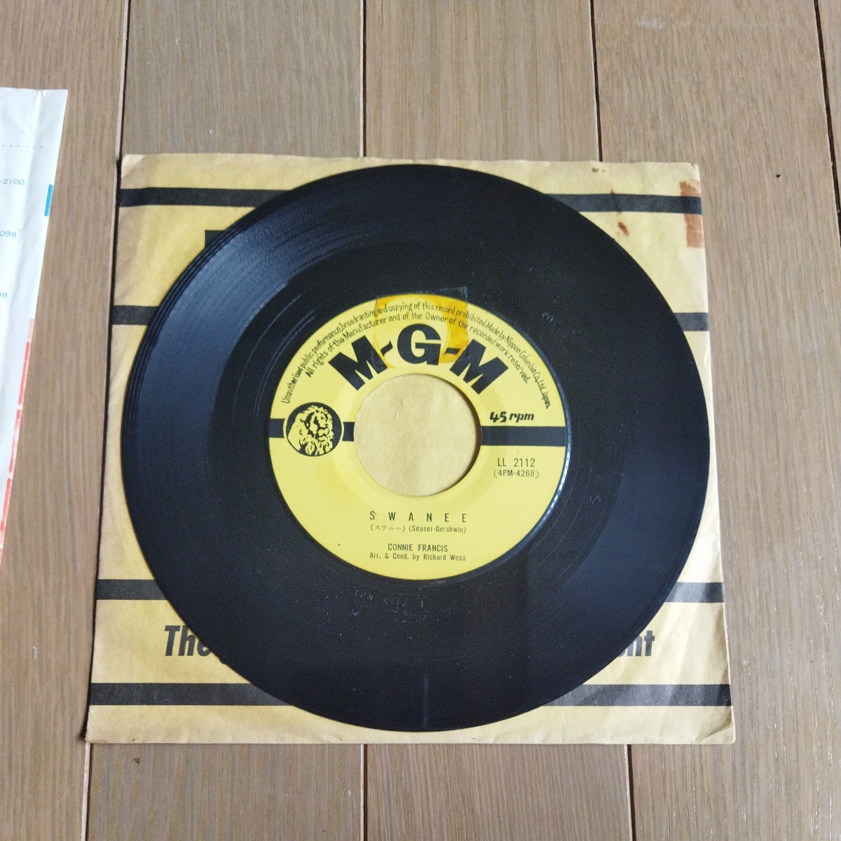 Connie Francis 風と共に去りぬ　EPレコード 廃盤　希少_画像4