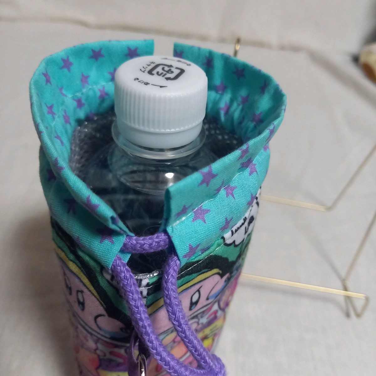  handmade * star. car bi.* comics pattern & light blue purple Star * PET bottle correspondence * keep cool heat insulation pouch 