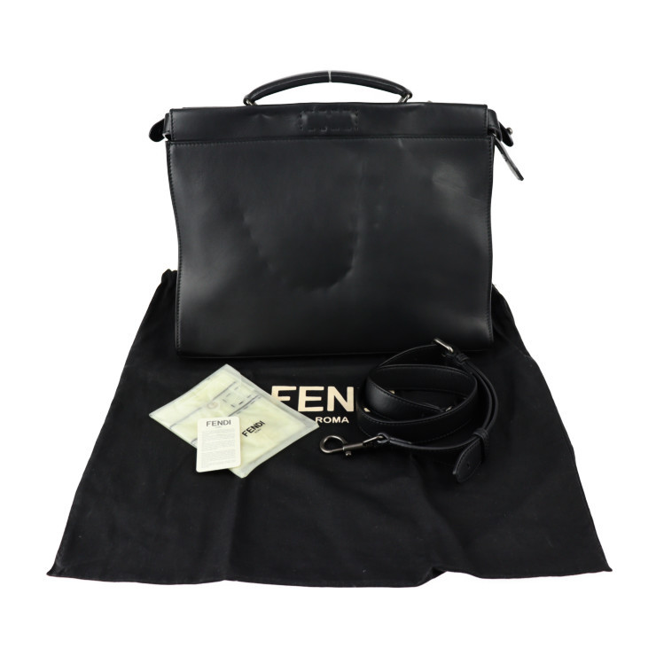  Fendi pi- Cub - Fit selection rear business bag 7VA406 leather black bagz I Monstar 2WAY briefcase [ genuine article guarantee ]