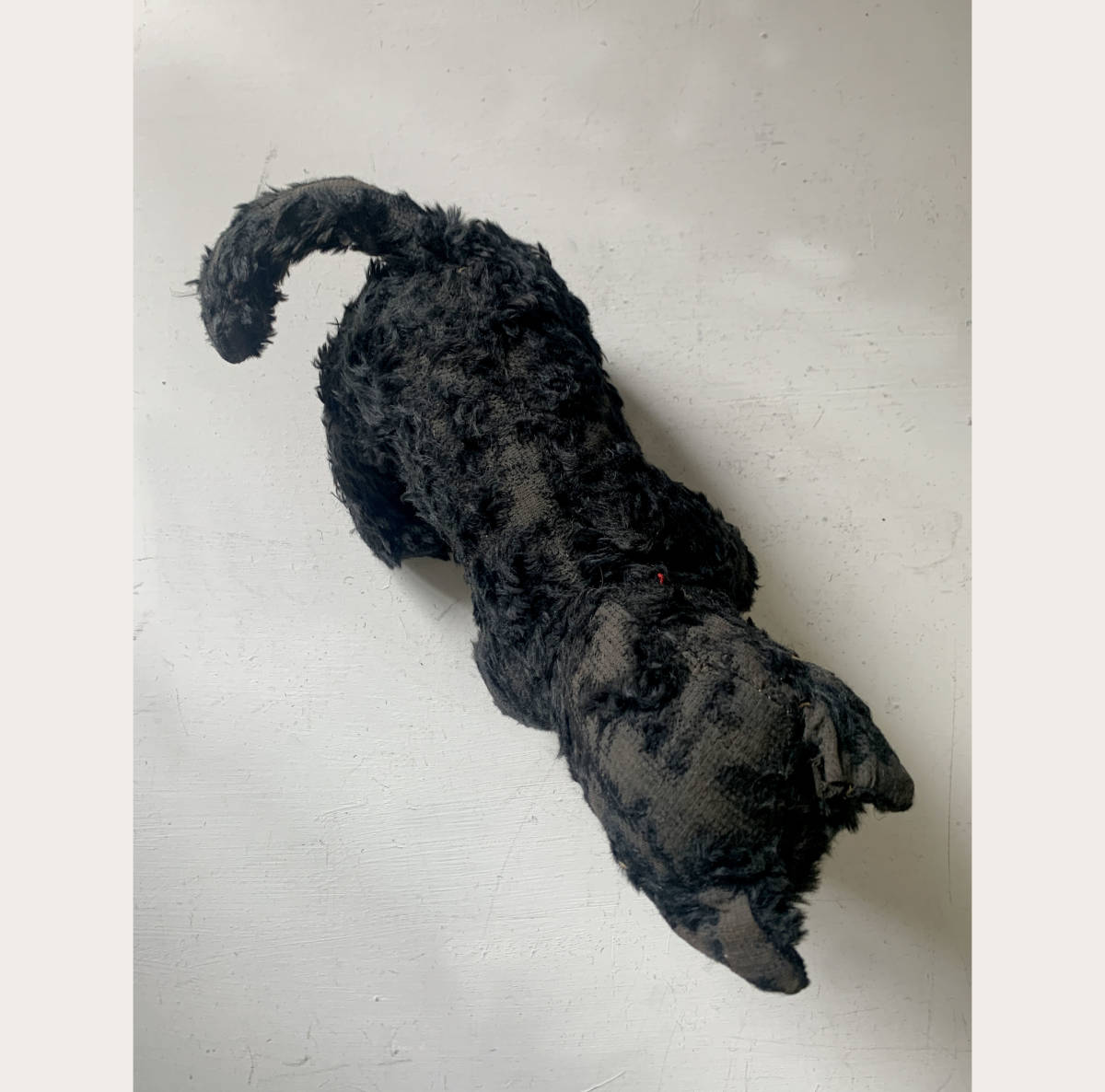 フランス 1900-30s 黒 犬 ぬいぐるみ 木毛 オブジェ おもちゃ 什器 民藝 美術 骨董 ヴィンテージ アンティーク