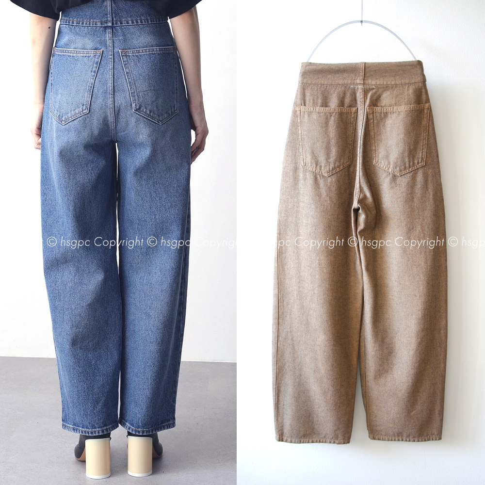 【定価5万】新品 MM6 メゾン マルジェラ キャロット デニム ジーンズ ワイド パンツ ハイライズ ハイウエスト Gパン Maison Margiela