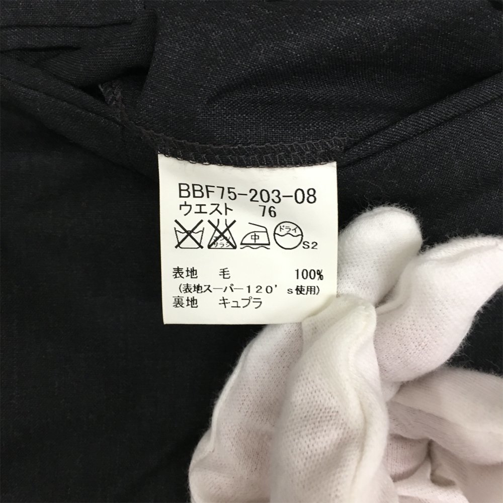 泉店23-1067 【良品】バーバリー スラックス ウエスト76cm 衣類 服 パンツ 無地 ブラック 黒 シンプル デザイン メンズ 男性向け_画像10