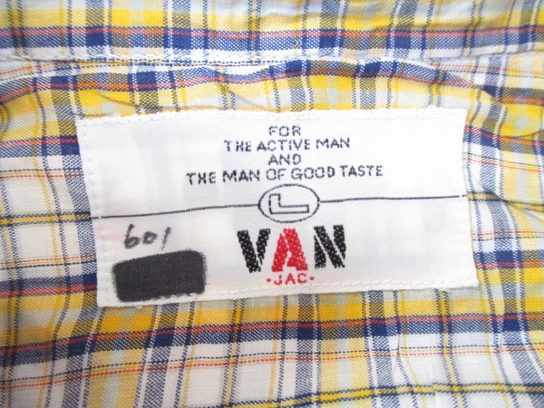 【VAN JAC】旧モデル/タイトな作り！◆長袖チェックシャツ ヴァンヂャケット◆L_画像4