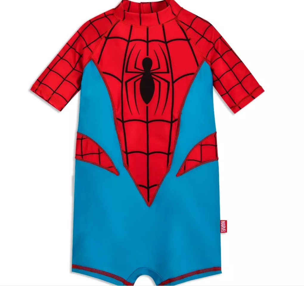  mail service free shipping US version Disney store Kids for 130 centimeter Rush Guard swim suit Spider-Man swimsuit child ... coveralls 