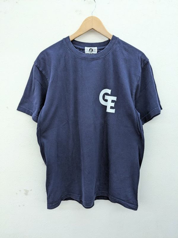 GOODENOUGH グッドイナフ GE プリント ロゴ Tシャツ ネイビー コットン チューリップ 藤原ヒロシ 2015復刻 裏原