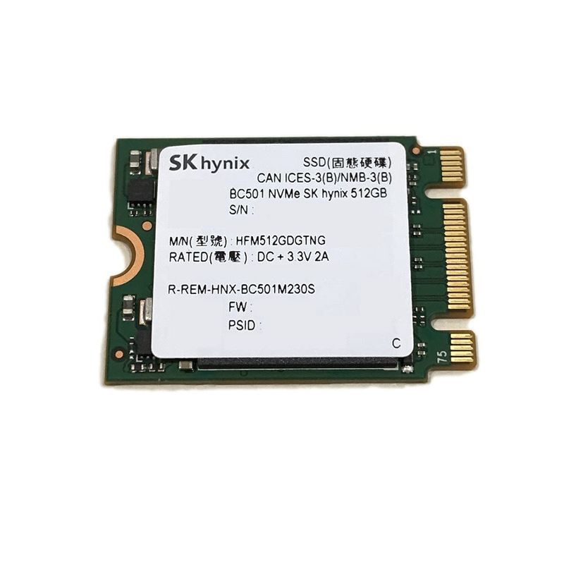 新品 SSD Hynix SK ジェネリック 512GB HFM512 x4 Gen3 PCIe NVMe 30mm