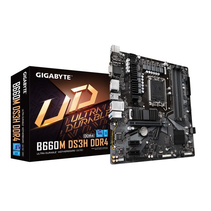 GIGABYTE B660M DS3H DDR4 (B660/ Intel/LGA 1700/ Micro-ATX/ DDR4/ Dual