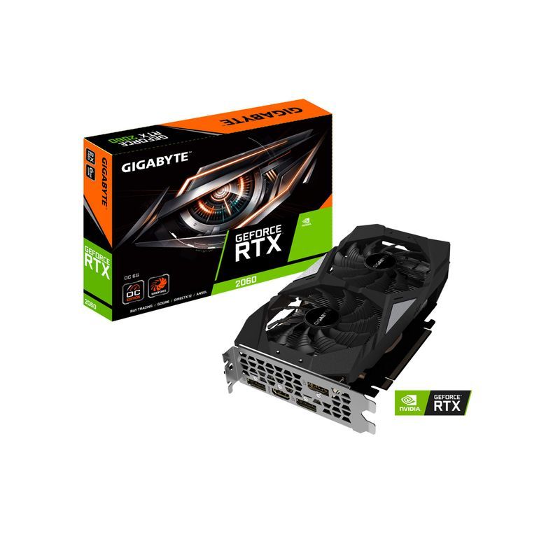 GIGABYTE Geforce RTX 2060 OC GG グラフィックカード WINDFORCEファン2個 6GB 192ビット GD_画像1