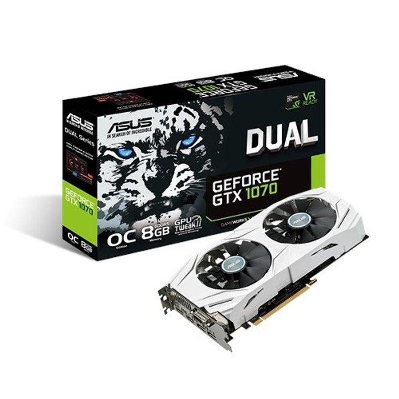 ASUS NVIDIA GeForce GTX1070搭載ビデオカード オーバークロック メモリ8GB DUAL-GTX1070-O8G_画像1