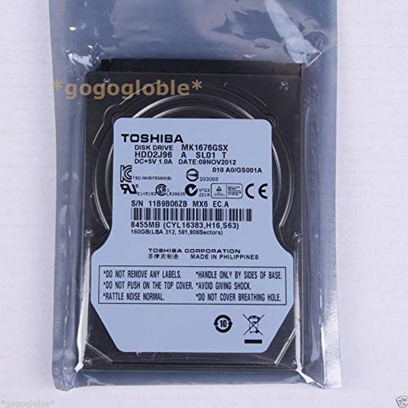 TOSHIBA 東芝 2.5インチ ハードディスク HDD SATA 5400回転 160GB MK1676GSX_画像1