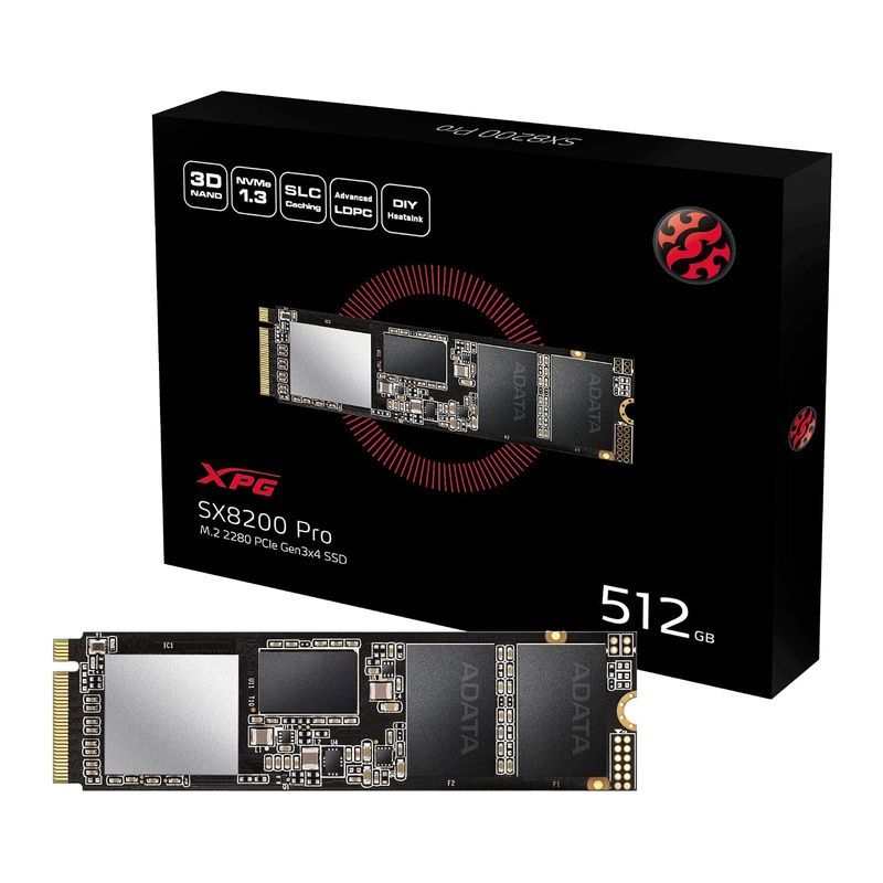 ADATA ASX8200PNP-512GT-C XPG SX8200 Pro PCIe Gen3x4 M.2 2280 SSD 512GB_画像1