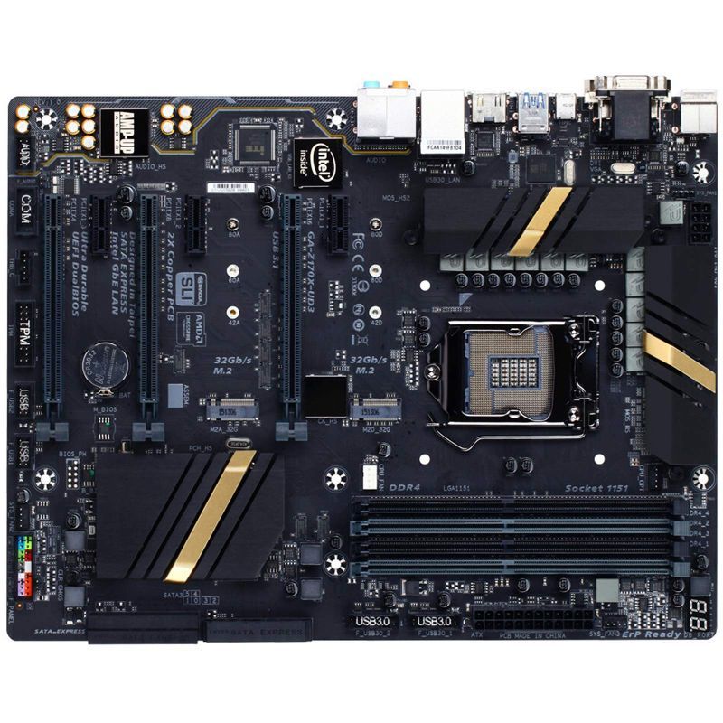 GIGABYTE GA-Z170X-UD3のためのデスクトップマザーボードZ170-HD3P Z170 LGA 1151 DDR4 64G_画像1