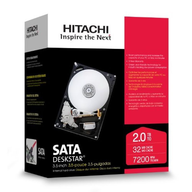 Hitachi Deskstar 7K2000 2TB SATA 3.5インチ 内蔵型HDD HDS722020ALA330_画像1